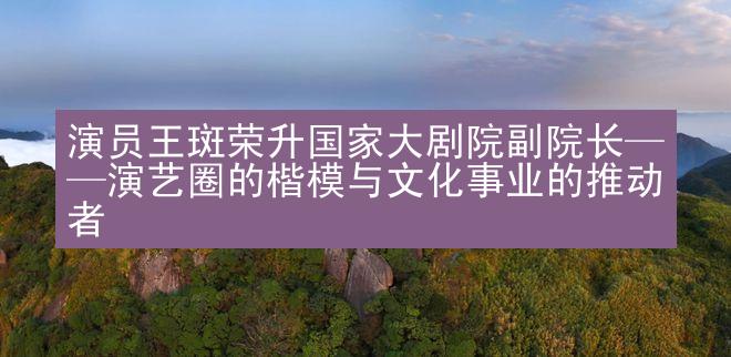 演员王斑荣升国家大剧院副院长——演艺圈的楷模与文化事业的推动者